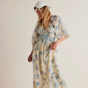 Free People  - Golden Hour Maxi Dress, blue, size small